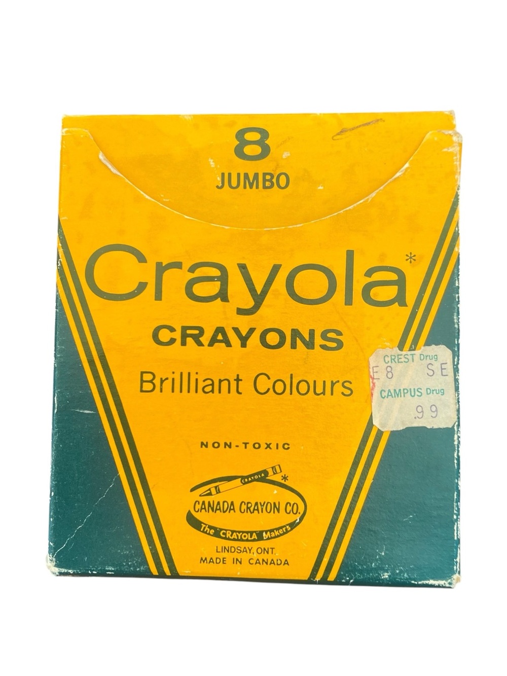 Vintage Crayola Jumbo Crayons 8 Pack Canada – 7/8 Crayons